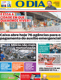 Capa do jornal O Dia 07/11/2020