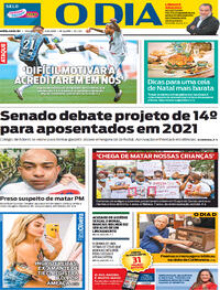 Capa do jornal O Dia 07/12/2020