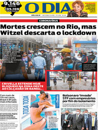 Capa do jornal O Dia 08/05/2020