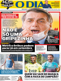 Capa do jornal O Dia 08/07/2020