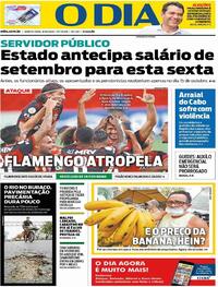 Capa do jornal O Dia 08/10/2020