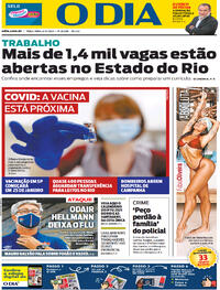 Capa do jornal O Dia 08/12/2020