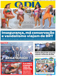 Capa do jornal O Dia 09/02/2020