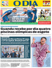 Capa do jornal O Dia 09/03/2020