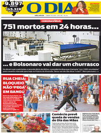Capa do jornal O Dia 09/05/2020