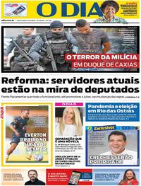 Capa do jornal O Dia 09/10/2020