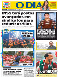 Capa do jornal O Dia 10/02/2020