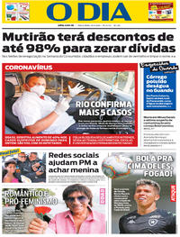 Capa do jornal O Dia 10/03/2020