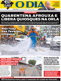 Capa do jornal O Dia 10/04/2020