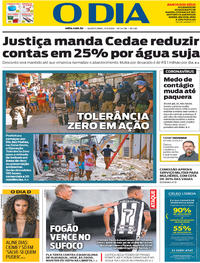 Capa do jornal O Dia 11/03/2020