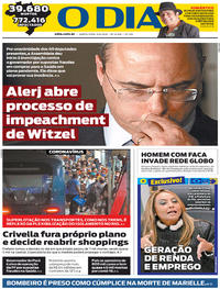 Capa do jornal O Dia 11/06/2020