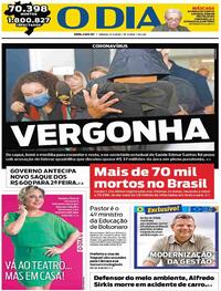 Capa do jornal O Dia 11/07/2020
