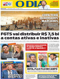 Capa do jornal O Dia 12/08/2020