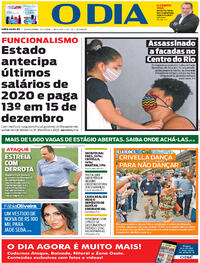 Capa do jornal O Dia 12/11/2020