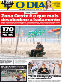 Capa do jornal O Dia 13/04/2020