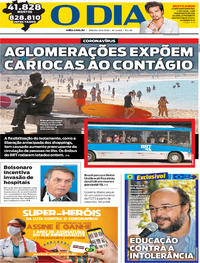 Capa do jornal O Dia 13/06/2020
