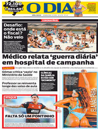 Capa do jornal O Dia 13/07/2020