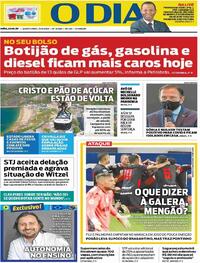 Capa do jornal O Dia 13/08/2020