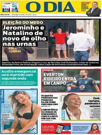 Capa do jornal O Dia 13/11/2020