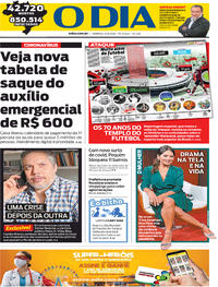 Capa do jornal O Dia 14/06/2020