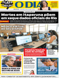 Capa do jornal O Dia 14/07/2020