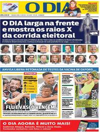Capa do jornal O Dia 14/09/2020