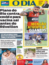 Capa do jornal O Dia 14/12/2020