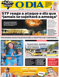 Capa do jornal O Dia 15/06/2020