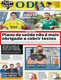 Capa do jornal O Dia 15/07/2020
