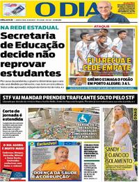 Capa do jornal O Dia 15/10/2020