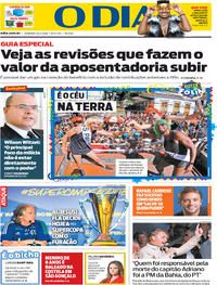 Capa do jornal O Dia 16/02/2020