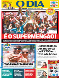 Capa do jornal O Dia 17/02/2020