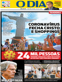 Capa do jornal O Dia 17/03/2020