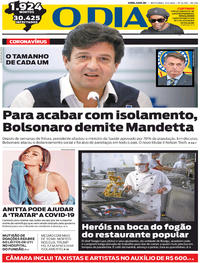 Capa do jornal O Dia 17/04/2020