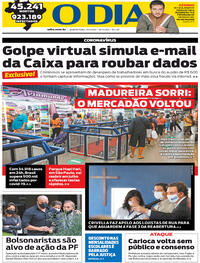 Capa do jornal O Dia 17/06/2020