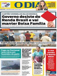 Capa do jornal O Dia 17/09/2020