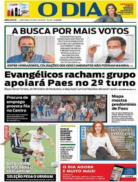 Capa do jornal O Dia 17/11/2020