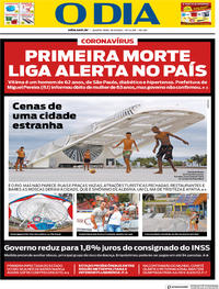Capa do jornal O Dia 18/03/2020