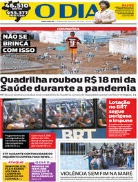 Capa do jornal O Dia 18/06/2020