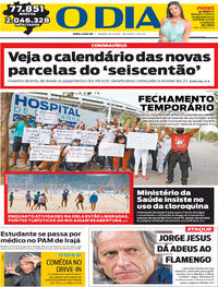 Capa do jornal O Dia 18/07/2020