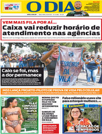 Capa do jornal O Dia 18/08/2020