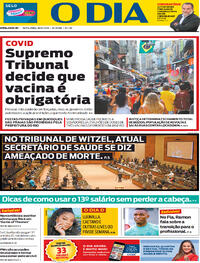 Capa do jornal O Dia 18/12/2020