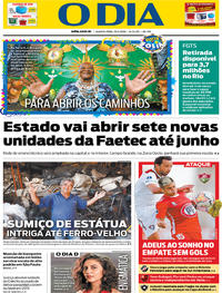 Capa do jornal O Dia 19/02/2020