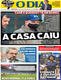 Capa do jornal O Dia 19/06/2020