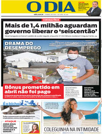 Capa do jornal O Dia 19/07/2020