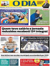 Capa do jornal O Dia 19/11/2020