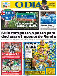 Capa do jornal O Dia 20/02/2020