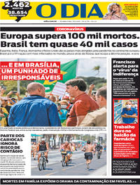 Capa do jornal O Dia 20/04/2020