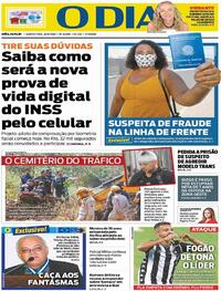 Capa do jornal O Dia 20/08/2020