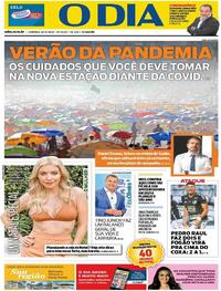 Capa do jornal O Dia 20/12/2020